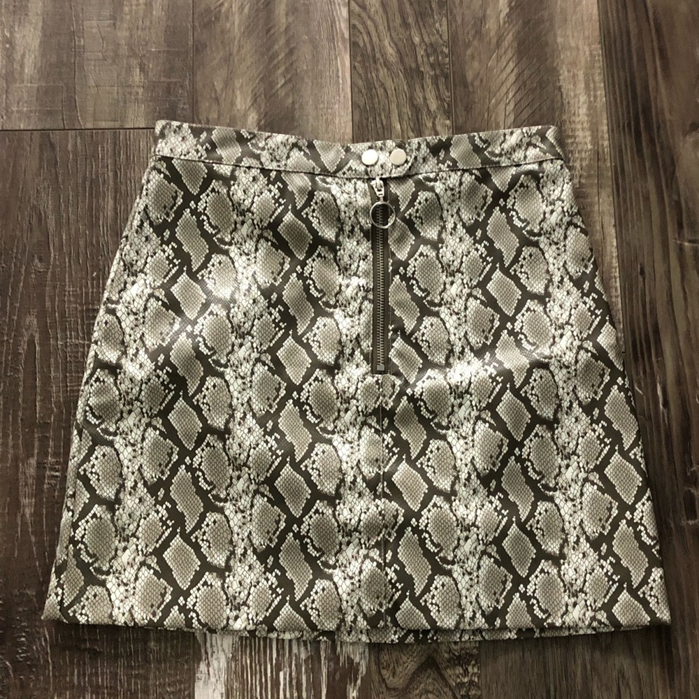 H&M Snakeskin print mini skirt